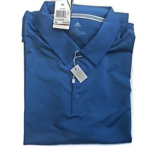 Adidas Golf Ultimate 2.0 Solid Short Sleeve Polo Shirt Mens Size XL Dark Marina - Picture 2 of 7